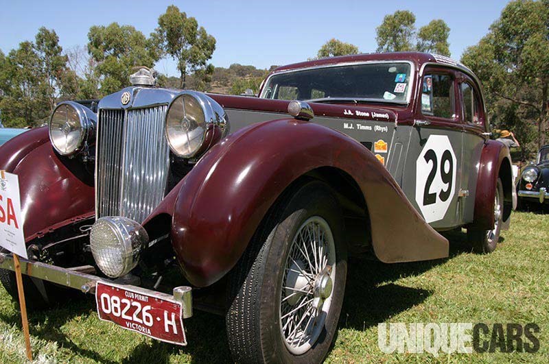 Veteran rally MG in the carpark