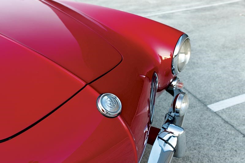 Eye-catching combo of red paint and lots of chrome