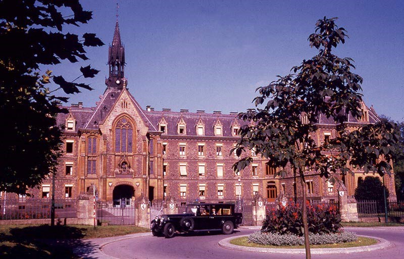 Stopping for a quick photograph in Luxembourg, 1961