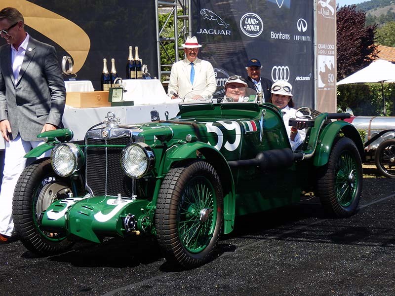 Peter and Robin Briggswith their MG Magnette K3 roadster