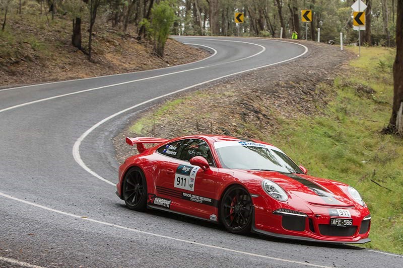 Matt Close in his Porsche GT3 at Targa High Country. Image: Angryman Photography