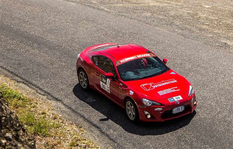 Alan and Heather Gluyas in the Toyota 86 won the TSD Trophy. Image: Angryman Photography