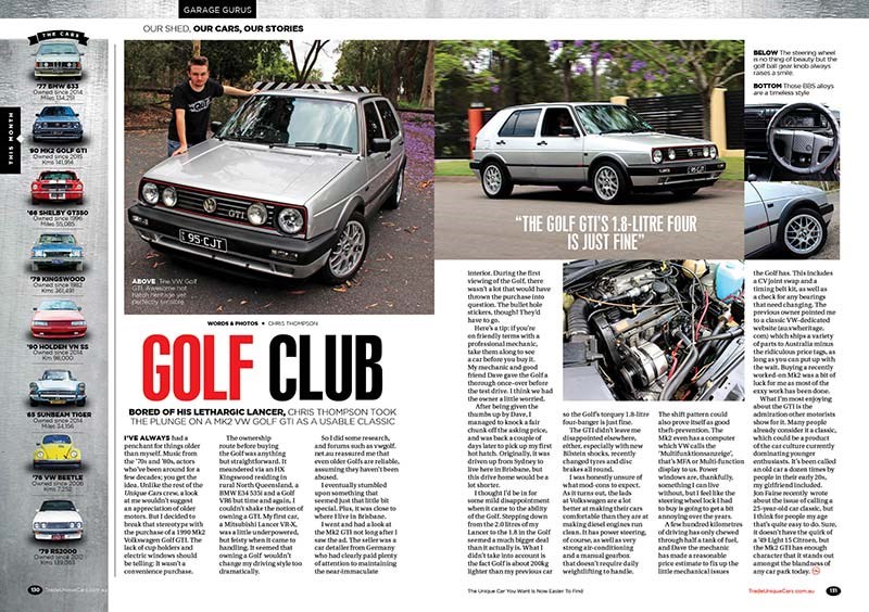 Our youngest contributor's MK2 Golf GTi that's older than he is