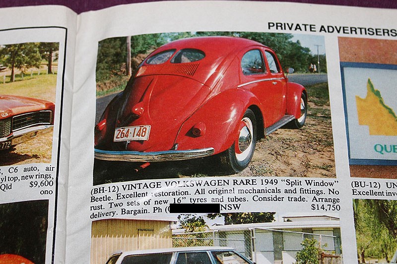 VW BEETLE SPLIT DEC 91