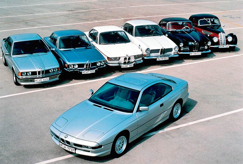 Seven generations of BMW coupes