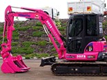 Tassie contractor’s digger goes pink to support Breast Cancer Awareness during October