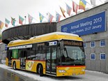 The fuel-cell Postbuses use only environmentally-friendly and sustainably produced hydrogen as a fuel.