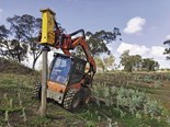 A new EQ Tilt Attach system allows for post ramming on hillsides and other uneven ground