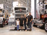 Sebastian and Kristy with their children, in front of their donated Kenworth