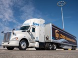 Kenworth/Toyota fuel cell electric truck hauling a UPS trailer