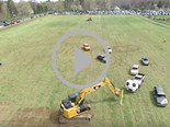 Car soccer with excavator goalies