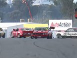 This big pile-up at Winton saw several cars knocked out. (V8 Supercars)