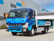 Fuso eCanter on the road and show at Brisbane Truck Show