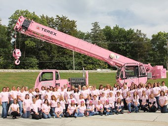 Terex donates special pink paint job for T 340-1