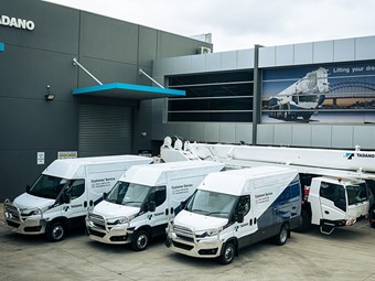 The new Iveco vans provide a service lift for Tadano