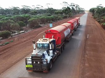 World-first autonomous triple road train for the Pilbara