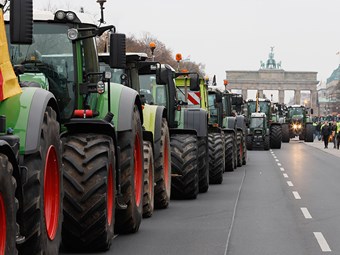 Tractors hit streets in Europe protests