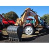 Earthmoving equipment mingled with farm gear at the 2014 Commonwealth Bank AgQuip field days.