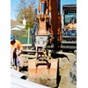 Attach2 supplied tilt motors on Drainways Contacting Ltd 14 tonne excavator makes easy work