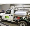 A spray truck in the workshop