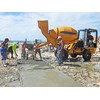 The Fiori DB 180 self-loading concrete mixer at work on the island of Manihiki, Cook Islands.