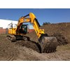 The JCB JS220-LC excavator handled trenching with ease.