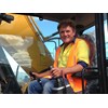Ron Horner at the controls of a JCB JS220-LC excavator for an upcoming TradeEarthmovers review.