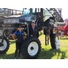 GVM marketing and international sales manager Erin Hutchison and Croplands Australia area sales manager Dave farmer with the GVM Mako 450 self-propelled sprayer at AgQuip 2016.