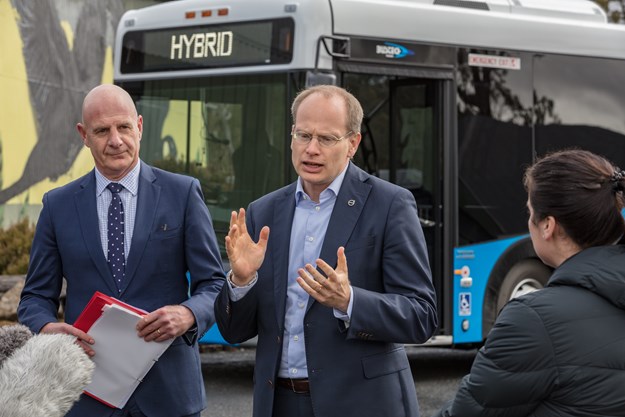 Hakan Agnevall, President Volvo Bus Corporation preseting at launch event.jpg