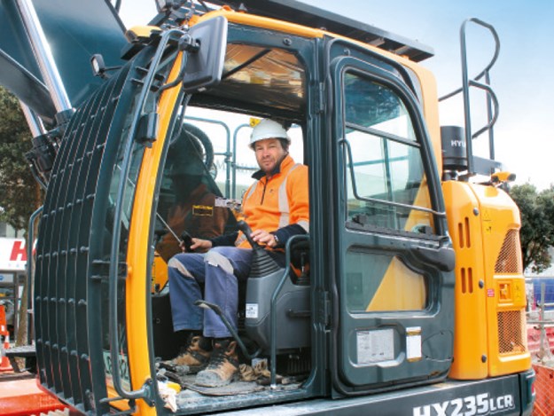 Total Civil senior site supervisor, Andy Lawrence at the controls