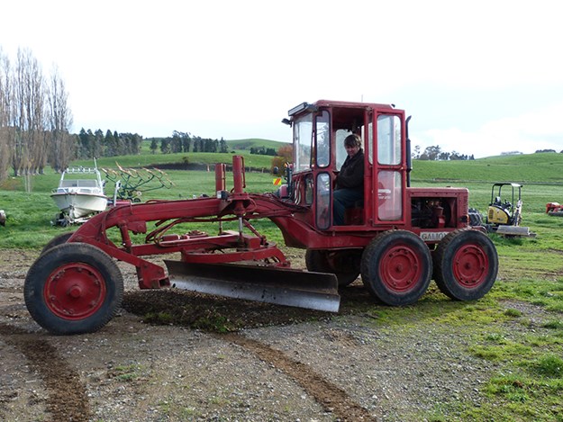 Nev Disher and his vintage Galion grader
