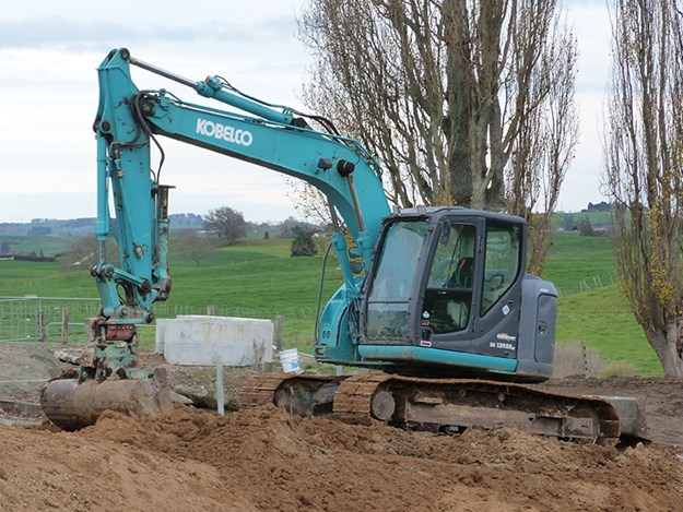 One of the Kobelco SK 135SR excavators waiting to do the business