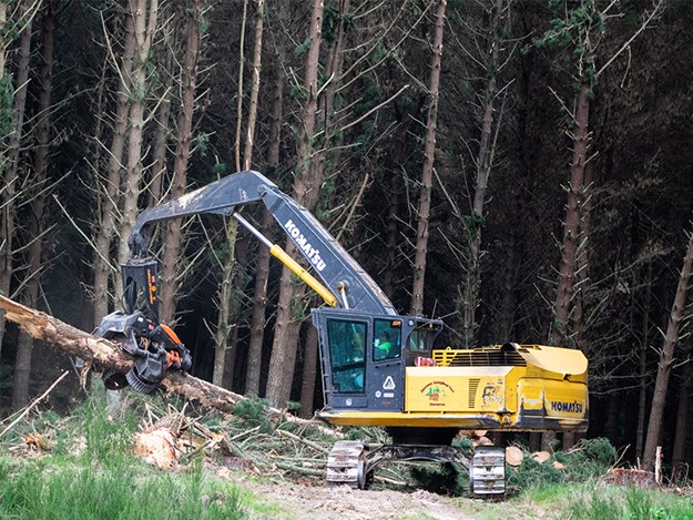Jensen Logging operates around 45 forestry-related machines, including 17 Komatsu units