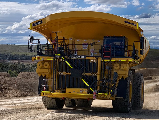 The Komatsu 930E-5 (cap <300 metric tonnes) is powered by a high-performance Cummins QSK60 dual-stage turbocharged engine rated at 2700hp via a fully solid state AC electric drive system