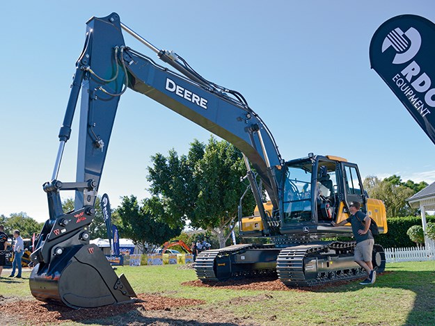 John Deere E210 LC excavator demo model at the RDO Equipment stand.jpg