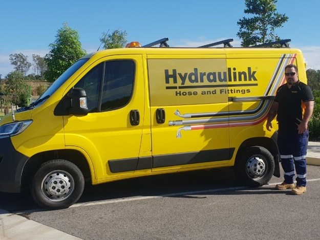 Peter Thompson with Hydraulink van