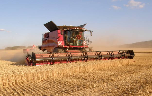 The Case IH Axial 250 harvesting