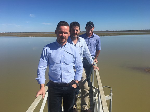 Westpac Director Principle Investments Anthony Potts, Delta Agribusiness Director Chris Duff, Goanna Ag GM Tom Dowling 