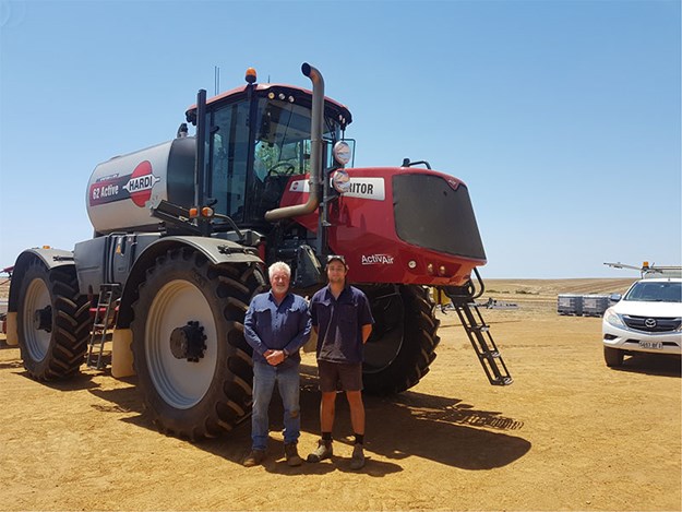 Paddy Barber and his son Nick, with their new Hardi Saritor 62 Active