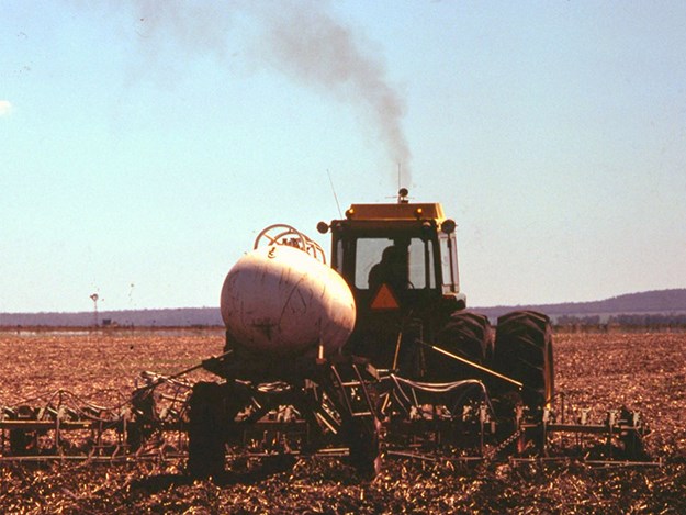 This conventional BIG N applicator would have made any grower proud in its day, attached to a John Deere tractor