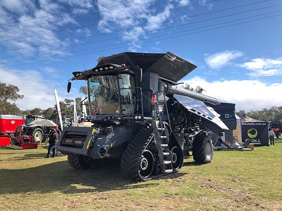 The Massey Ferguson Ideal combine harvester on display at the Henty Field Days 2019