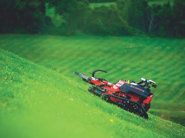The RC Mower TK-52XP mower can handle slopes up to 50 degrees