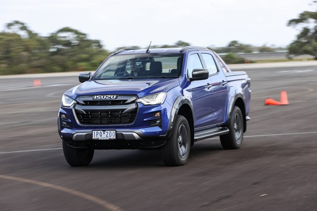 The facelifted Isuzu D-Max on. the road