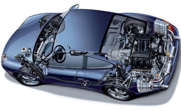 porsche 911 engine layout