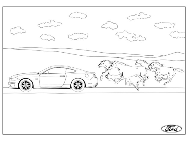 coloring pages cars mustang