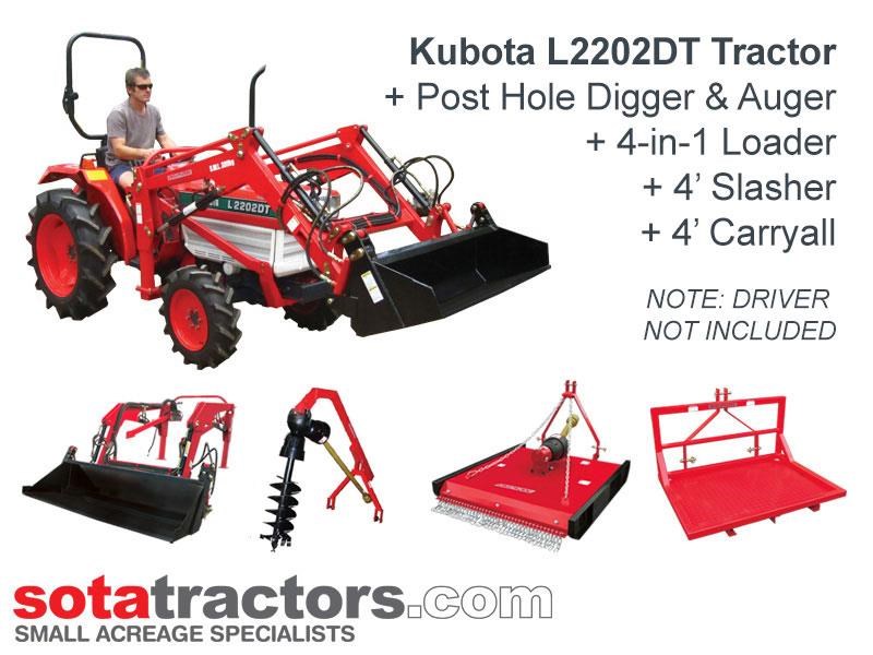 KUBOTA L2202DT TRACTOR FENCING MOWING PACKAGE for sale