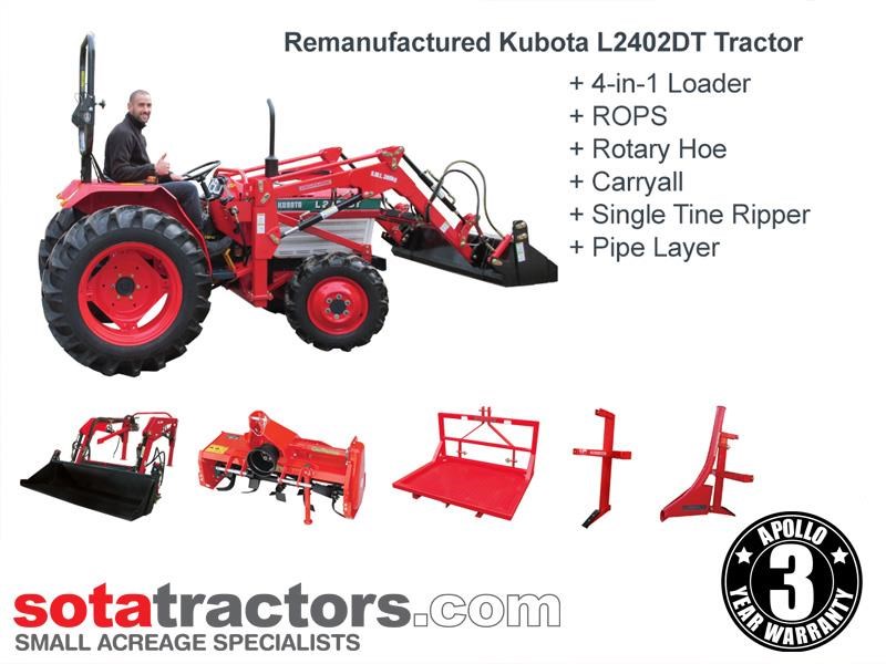 KUBOTA L2402DT TRACTOR - HORTICULTURAL PACKAGE for sale