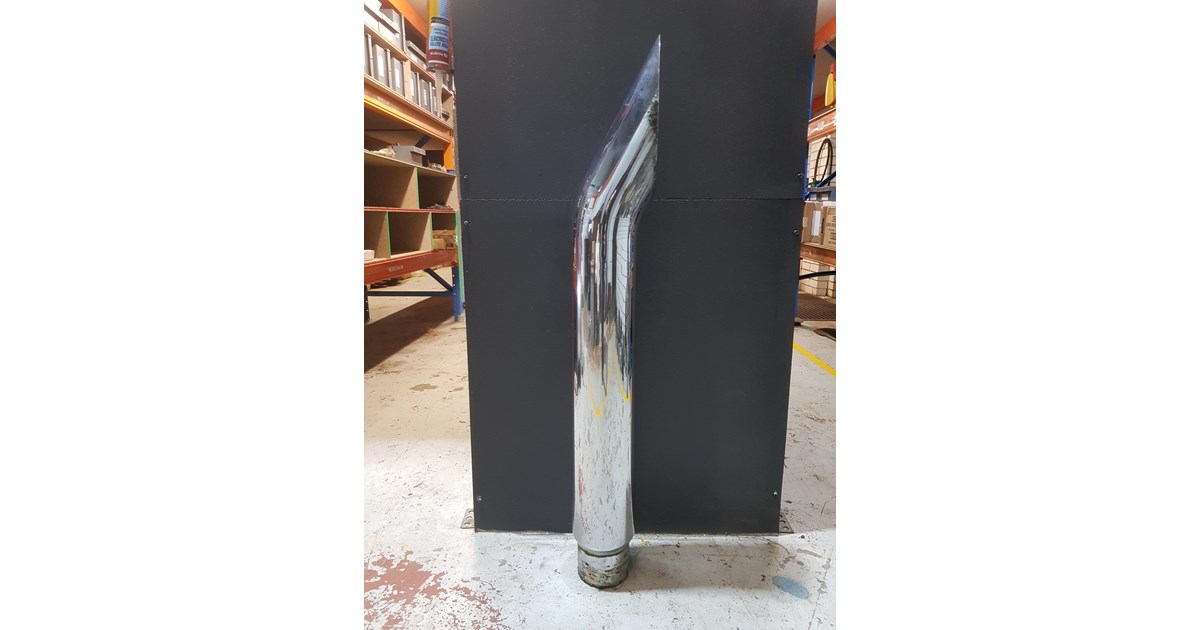 EXHAUST STACK POLISHED EXHAUST STACK 5" 6" CURVED TIP MITRE CUT for
