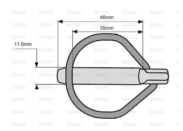 SPAREX RUIBIG SAFETY LINCH PIN (11.5MM PIN DIA, 46MM TOTAL LENGTH) for ...
