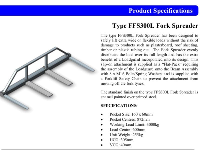 2023 EAST WEST ENGINEERING FFS300L FORK SPREADER BAR for sale (refcode